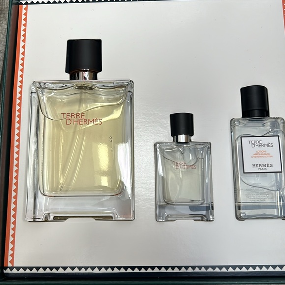 100% Authentic Terre D’Hermes Men’s 3 Piece Box Set - New - Picture 2 of 6
